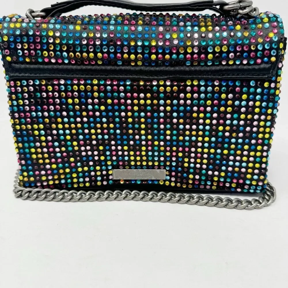 KURT GEIGER | The Kensington Rhinestoned Multicolor Two Way Bag Crystal Eagle